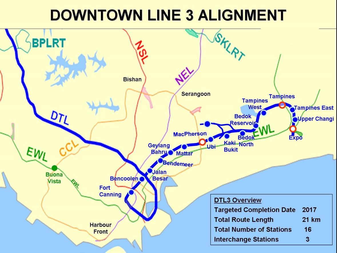 Singapore MRT, Down Town Line 3